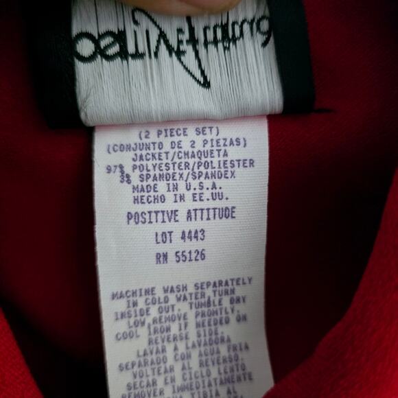 Positive Attitude Vintage Full Zip Jacket with Shoulder Pads size 8 Office 80's - Picture 4 of 6